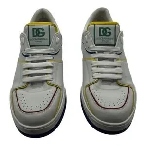 Size 13US Dolce & Gabbana New Roma White Men\'s Leather Shoe Leather Casual Wear Dolce Gabbana Roma Low Top Triple White  main image 4